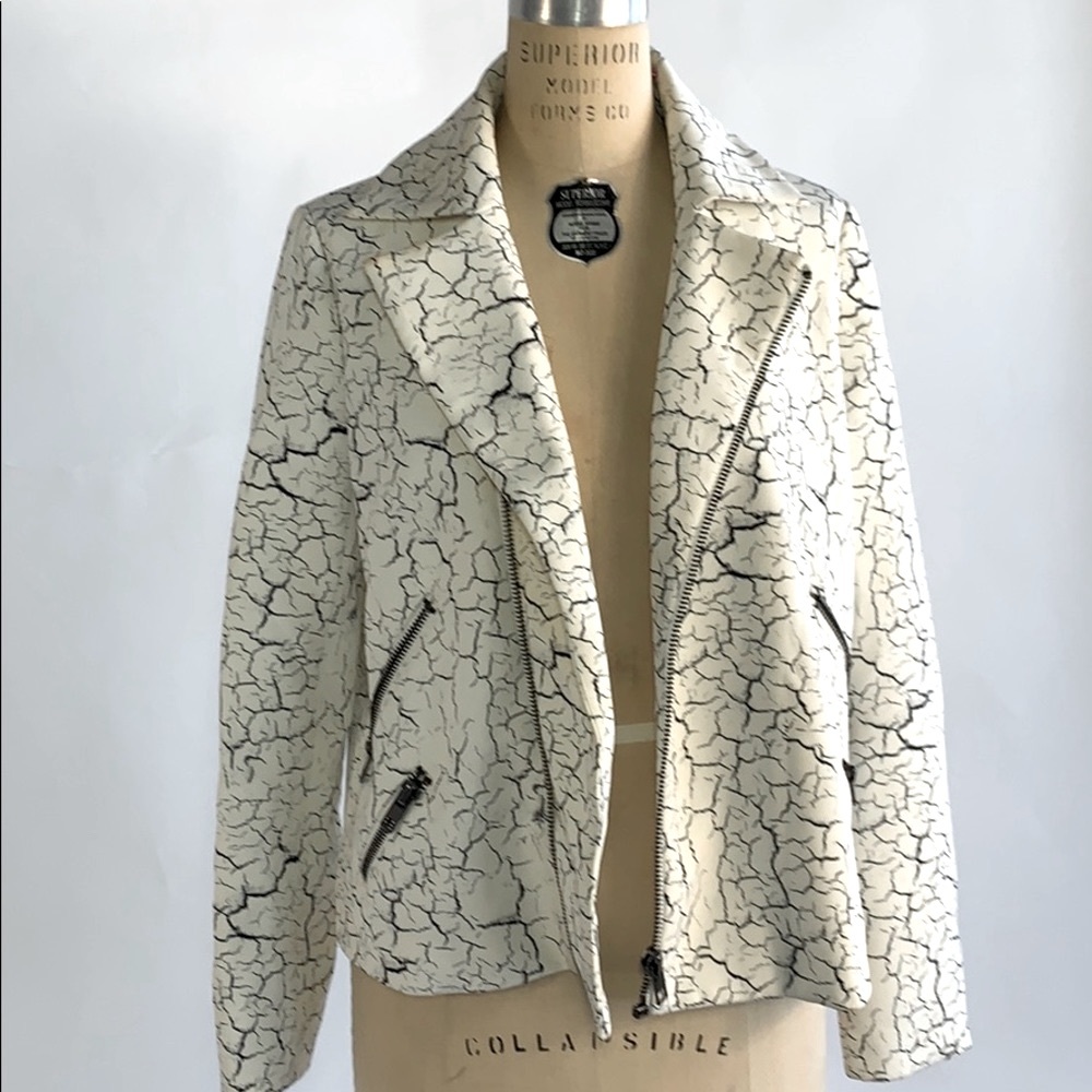 Printed Moto Jacket